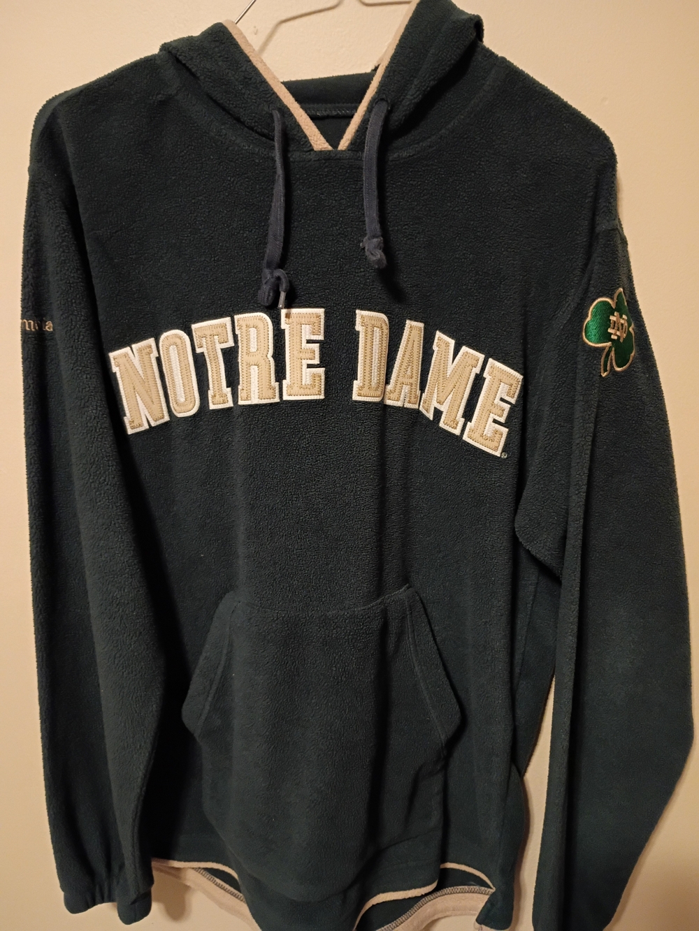 Columbia Notre Dame Dark Green Fleece Hoodie No Tag
